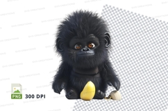 Cute baby gorilla with banana Product Image 1