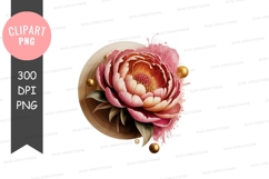 Elegant pink peony clipart png Product Image 1