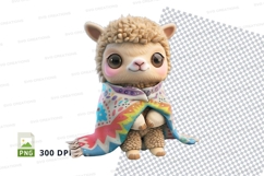Cute llama with rainbow blanket Product Image 1