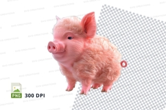 Pink pig clipart Product Image 1