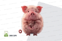 Adorable pink pig clipart Product Image 1
