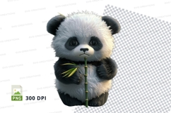 Cute panda eating bamboo Product Image 1