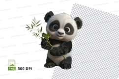 Cute panda with bamboo Product Image 1