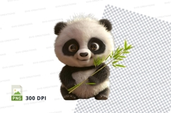 Cute panda eating bamboo Product Image 1