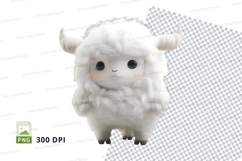 Cute white lamb clipart Product Image 1