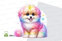Rainbow puppy clipart Product Image 1