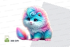 Rainbow fox clipart Product Image 1