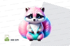 Colorful raccoon clipart Product Image 1