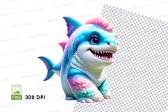 Colorful cartoon shark Product Image 1