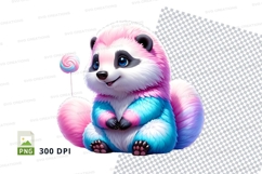 Colorful panda with lollipop Product Image 1
