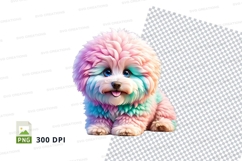 Rainbow puppy clipart Product Image 1