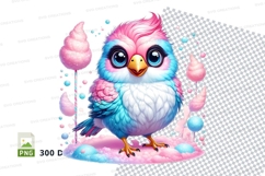 Colorful owl with cotton candy Product Image 1