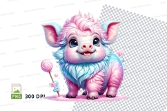 Playful piglet with lollipop Product Image 1