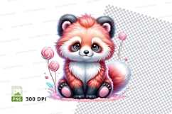 Cute red panda clipart Product Image 1