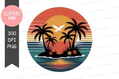 Tropical sunset clipart png Product Image 1