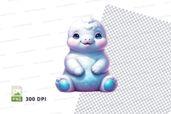 Blue cartoon seal clipart Product Image 1