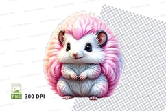 Cute pink and white hedgehog Product Image 1