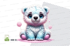 Cute polar bear cub with candy Product Image 1