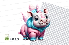 Cute unicorn pig clipart Product Image 1