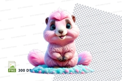 Pink cartoon animal clipart Product Image 1