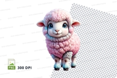 Cute pink sheep clipart Product Image 1