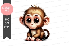 Cute baby monkey clipart png Product Image 1