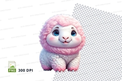 Cute pink lamb clipart Product Image 1