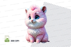 Adorable pink kitten clipart Product Image 1