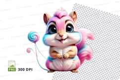 Colorful squirrel with lollipop Product Image 1