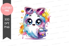 Stylish cartoon ghost clipart png Product Image 1
