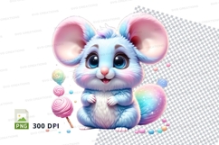 Cute pastel mouse with candy Product Image 1