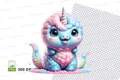 Pastel unicorn narwhal clipart Product Image 1
