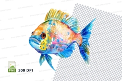 Colorful fish clipart Product Image 1