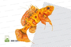 Vibrant orange fish clipart Product Image 1