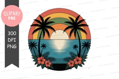 Tropical sunset clipart png Product Image 1