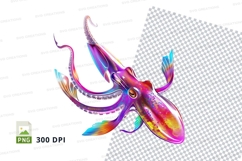 Vibrant squid clipart Product Image 1