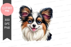 Happy papillon dog clipart png Product Image 1