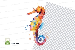 Colorful seahorse clipart Product Image 1