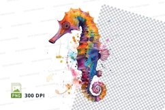 Colorful seahorse clipart Product Image 1