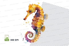 Colorful seahorse clipart Product Image 1