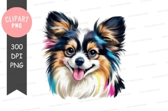 Playful papillon dog clipart png Product Image 1