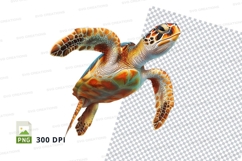 Colorful sea turtle clipart Product Image 1