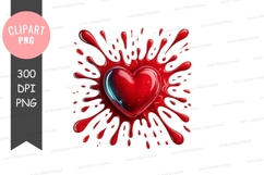 Splattered heart clipart png Product Image 1