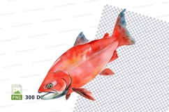 Vibrant red fish clipart Product Image 1