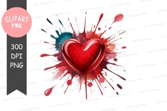 Vibrant heart clipart png Product Image 1
