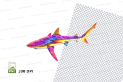 Colorful shark clipart Product Image 1