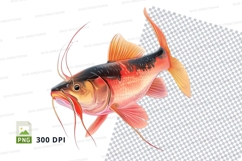 Vibrant red and black fish Product Image 1