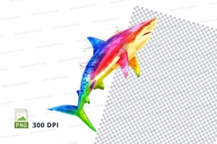 Colorful shark clipart Product Image 1