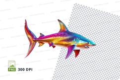Rainbow shark clipart Product Image 1