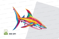 Colorful shark clipart Product Image 1